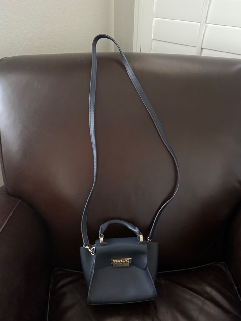 Zac Posen Classic Navy Crossbody Top-Handle Bag